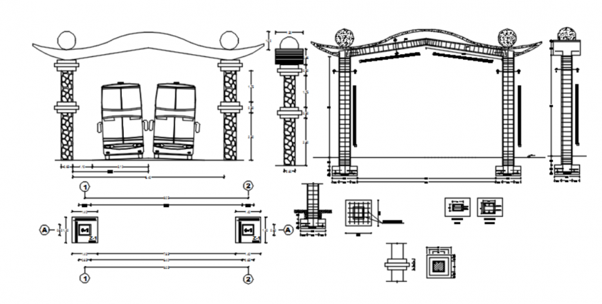 Drawing of main gate details 2d AutoCAD file