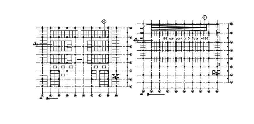 Drawing of mall car parking model AutoCAD file