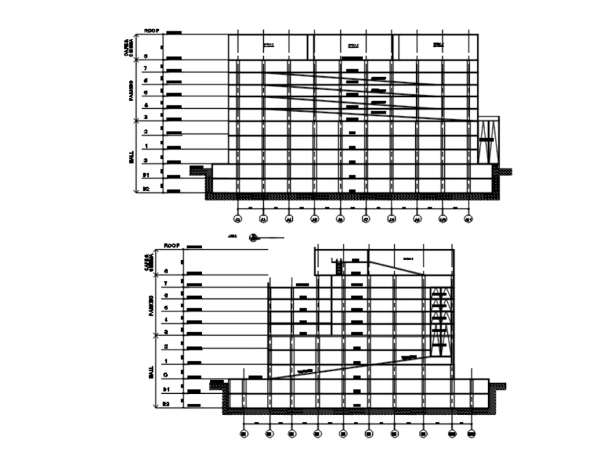 Drawing of mall car parking section AutoCAD file