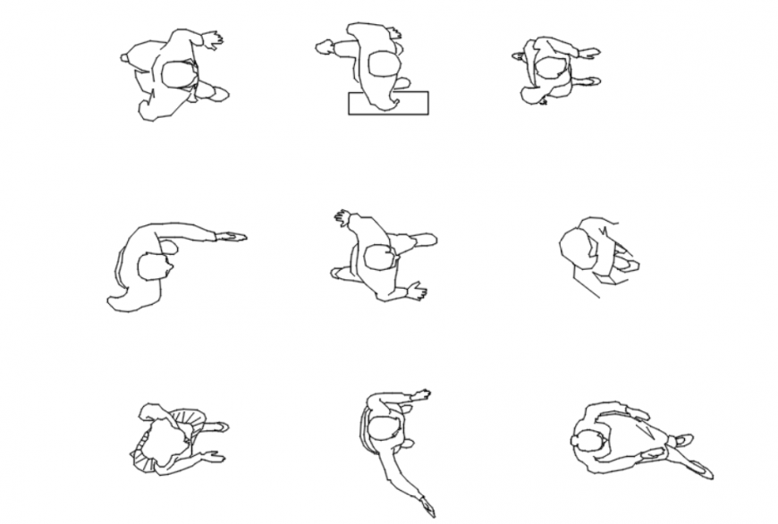 Drawing of many people blocks AutoCAD file