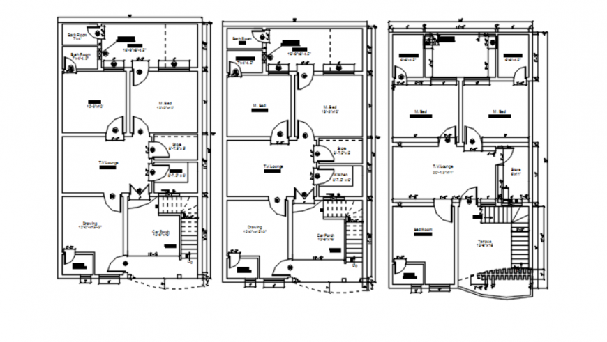 Drawing of marla final house 2d block AutoCAD file
