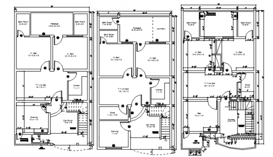 Drawing of marla final house 2d detail AutoCAD file
