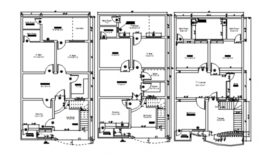 Drawing of marla final house 2d unit AutoCAD file