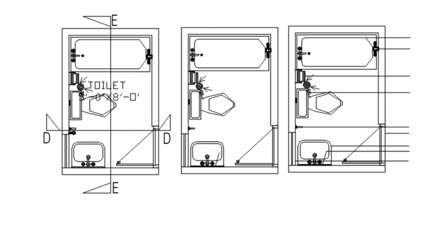 Drawing of master toilet details AutoCAD file