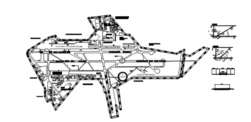 Drawing of Mexico city airport 2d detail AutoCAD file