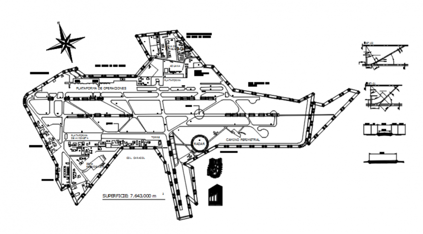 Drawing of Mexico city airport detail AutoCAD file