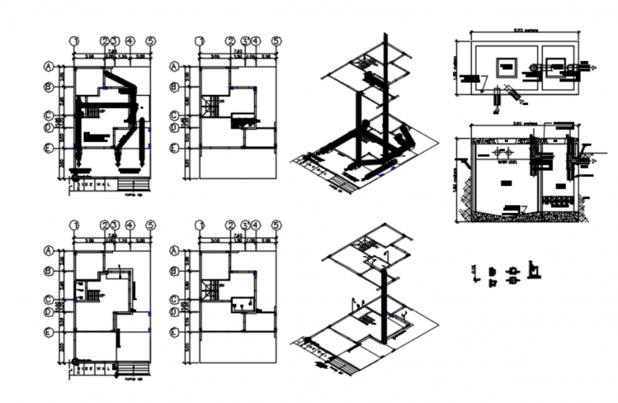 Drawing of model house detail AutoCAD file