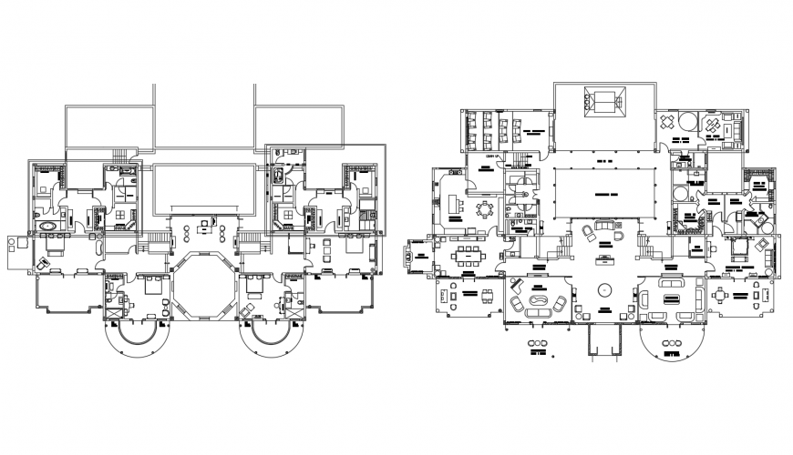 Drawing of modern house plan with details AutoCAD file