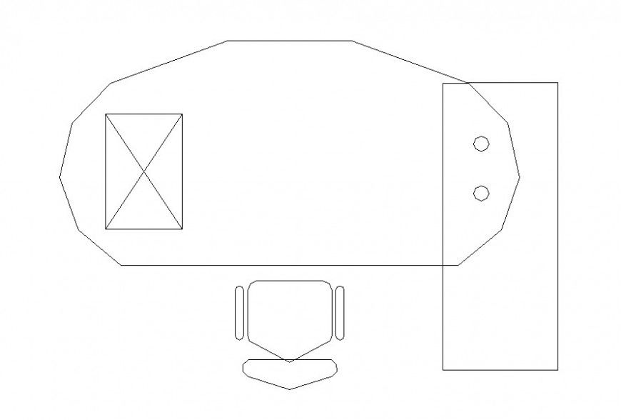 Drawing of multifoils edge table block AutoCAD file