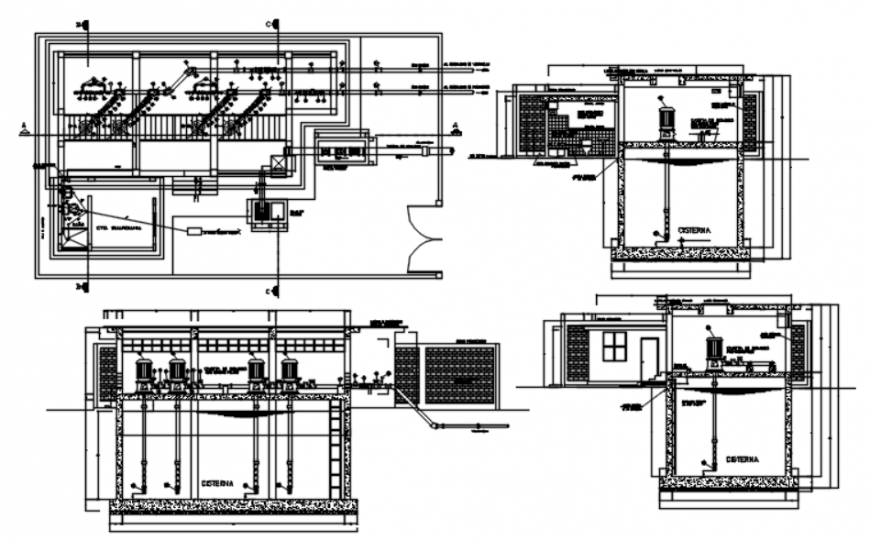 Drawing of network general drain system AutoCAD file