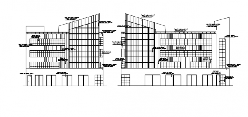 Drawing of office building 2d details AutoCAD file