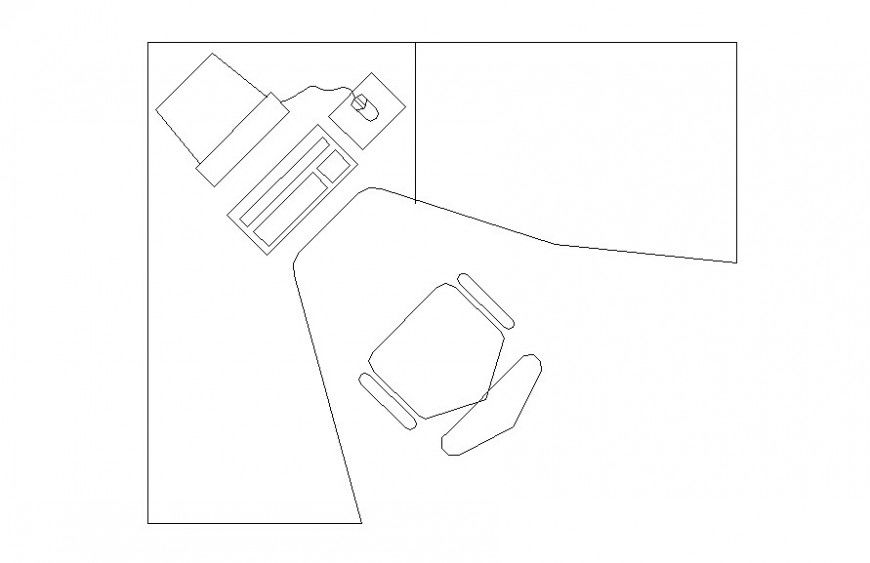 Drawing of office desk 2d model AutoCAD file