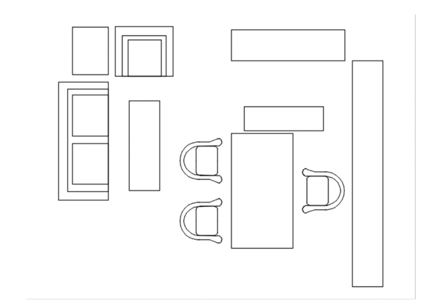 Drawing of office equipment details AutoCAD file