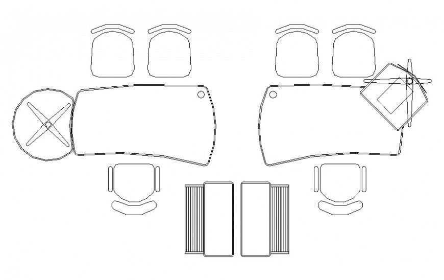 Drawing of office furniture 2d model AutoCAD file