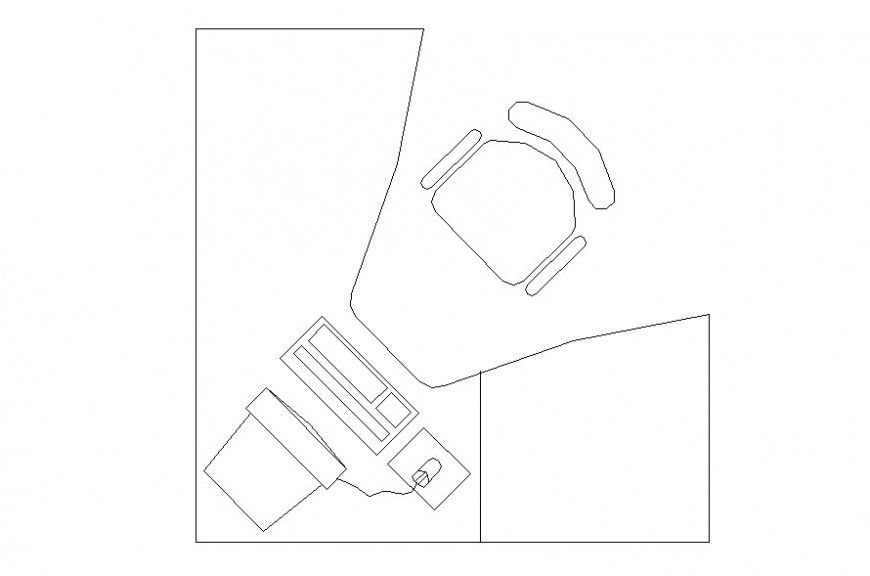 Drawing of office table 2d block AutoCAD file