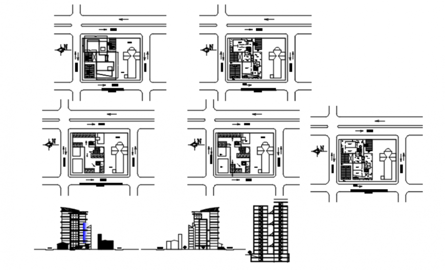 Drawing of office tower unit AutoCAD file