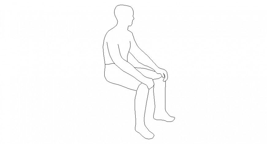 Drawing of people units 2d view autocad software file