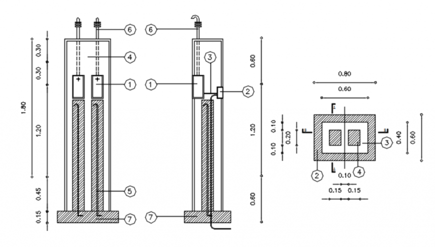 Drawing of pillar electricity details AutoCAD file