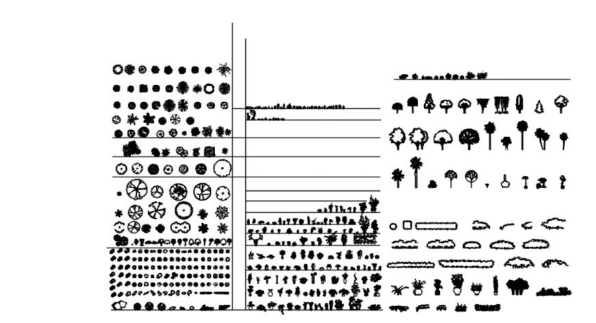 Drawing of plants and decoration 2d details AutoCAD file