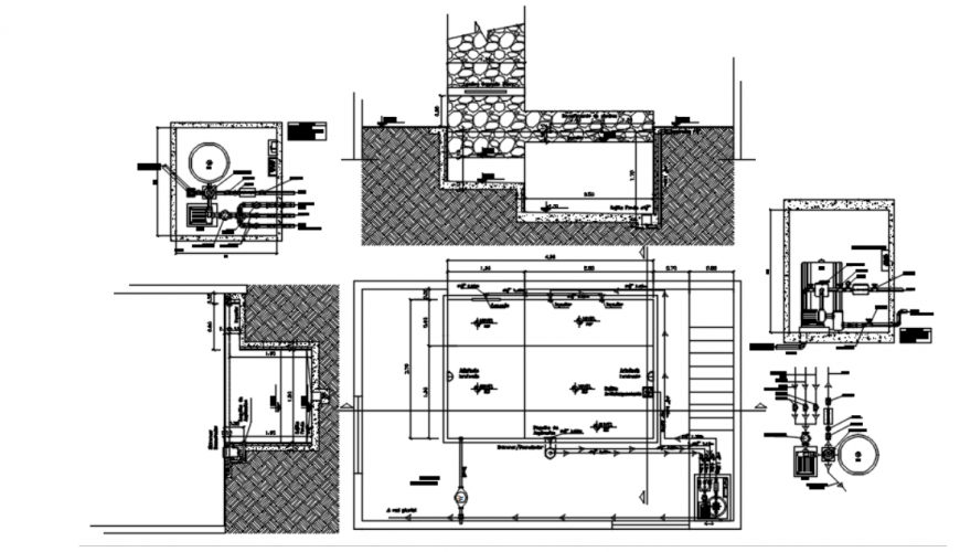 Drawing of pool 2d details AutoCAD file