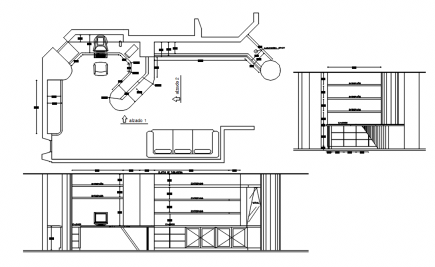 Drawing of professional equipment of office AutoCAD file