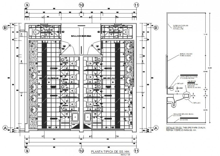 Drawing of Public Toilets 2D Model AutoCAD File for Design Use