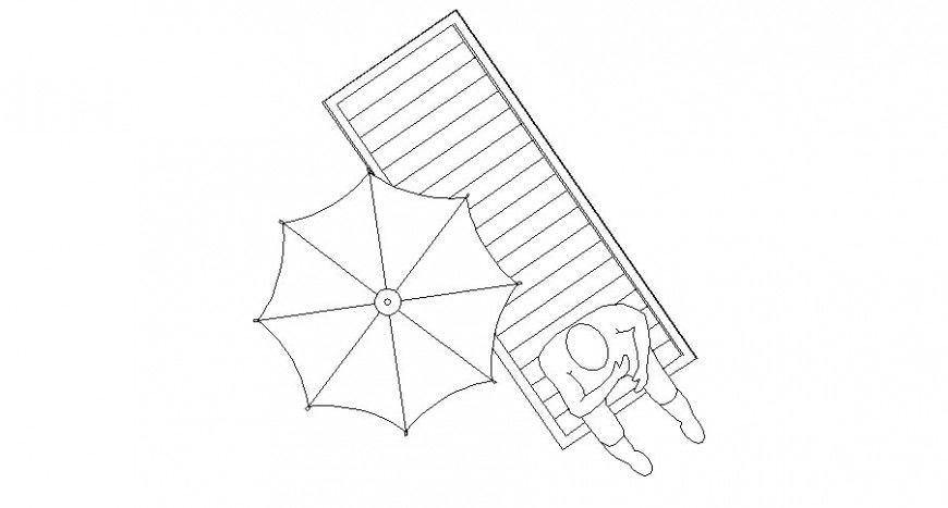 Drawing of relaxing bench furniture block autocad file