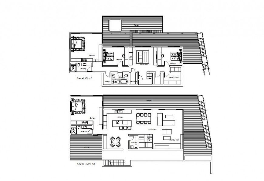 Drawing of residential building 2d block AutoCAD file