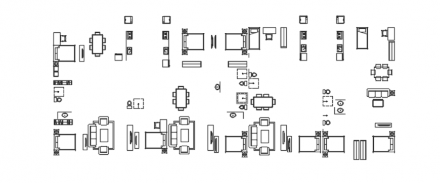 Drawing of residential furniture 2d blocks AutoCAD file