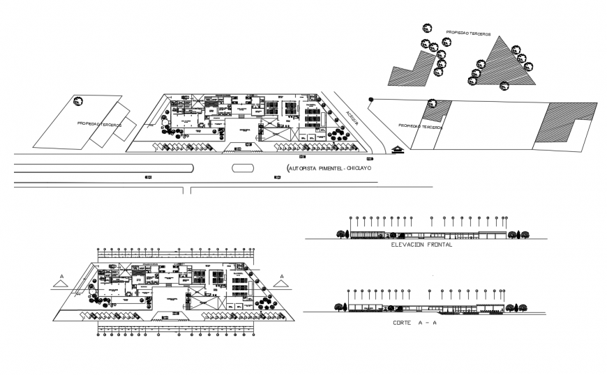 Drawing of restaurant and center of convection 2d details AutoCAD file