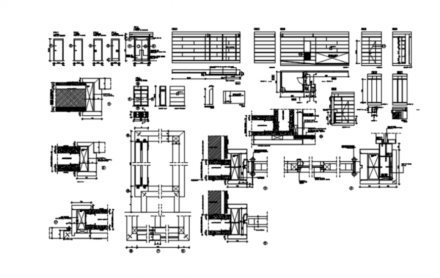 Drawing of restaurant kitchen door details 2d AutoCAD file