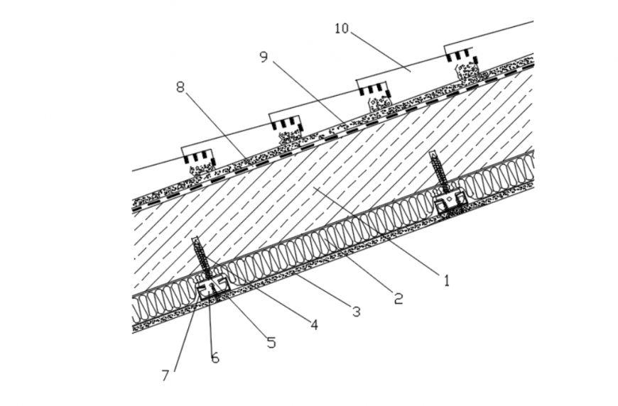 Drawing of roof construction details AutoCAD file