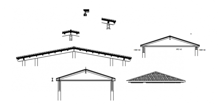 Drawing of roof detail AutoCAD file.