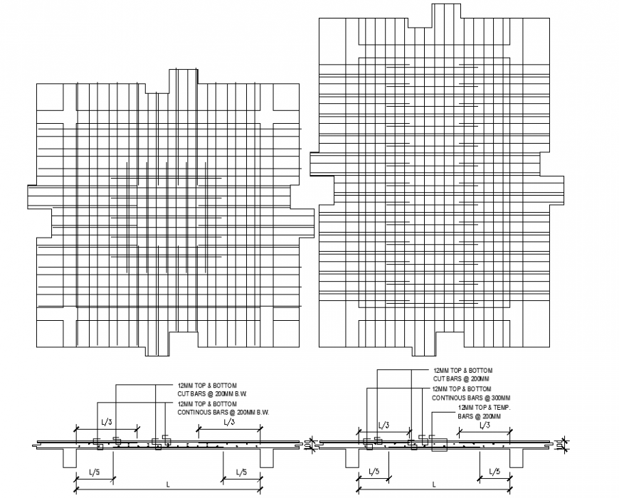 Drawing of roof section in dwg file.