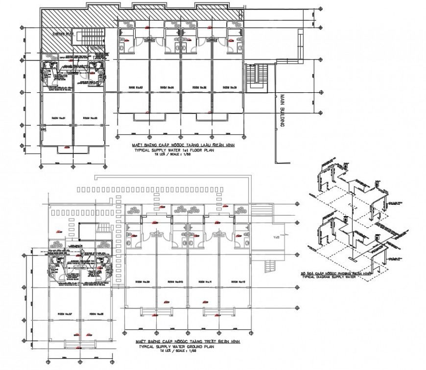 Drawing of room design plan in dwg file