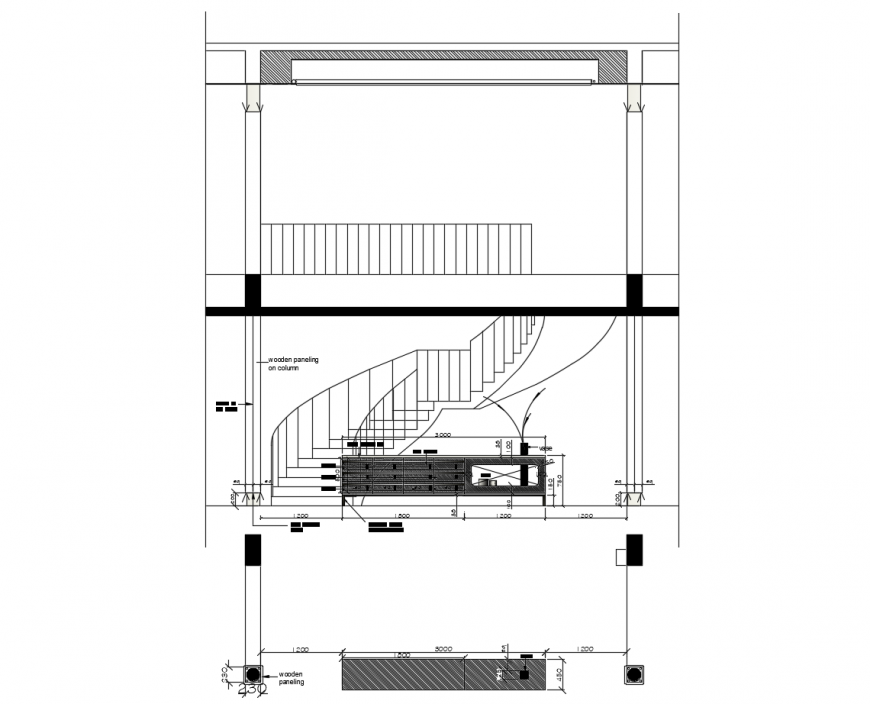 Drawing of room section 2d details AutoCAD file