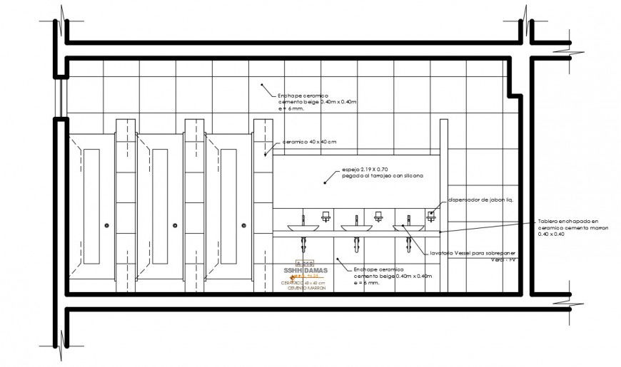 Drawing of sanitary toilet elevation in dwg file