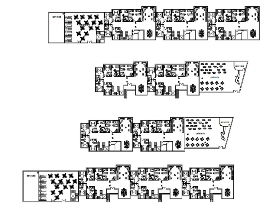 Drawing of school hostel details AutoCAD file