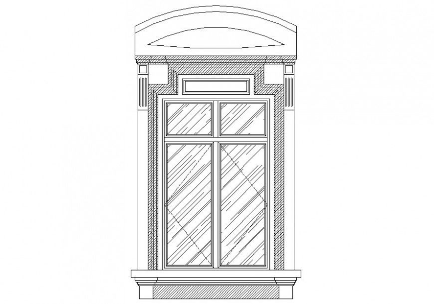 Drawing of segmental arch window AutoCAD file