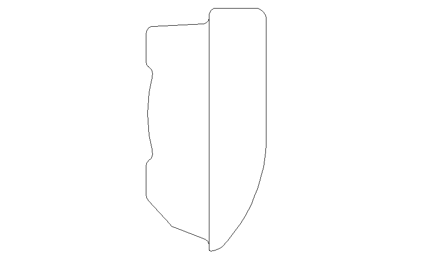 drawing of side elevation of cabinet in dwg file.