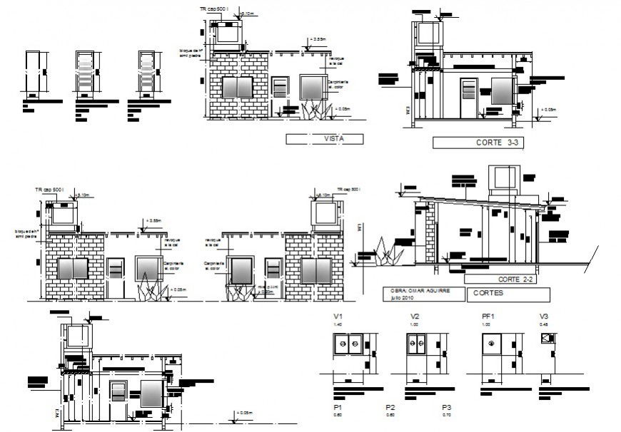 Drawing of single room house plan details AutoCAD file