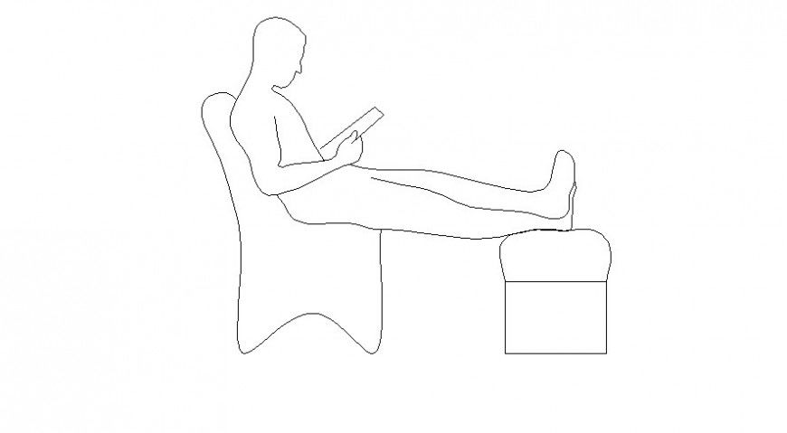 Sitting People 2D View Drawing AutoCAD DWG File for Designers