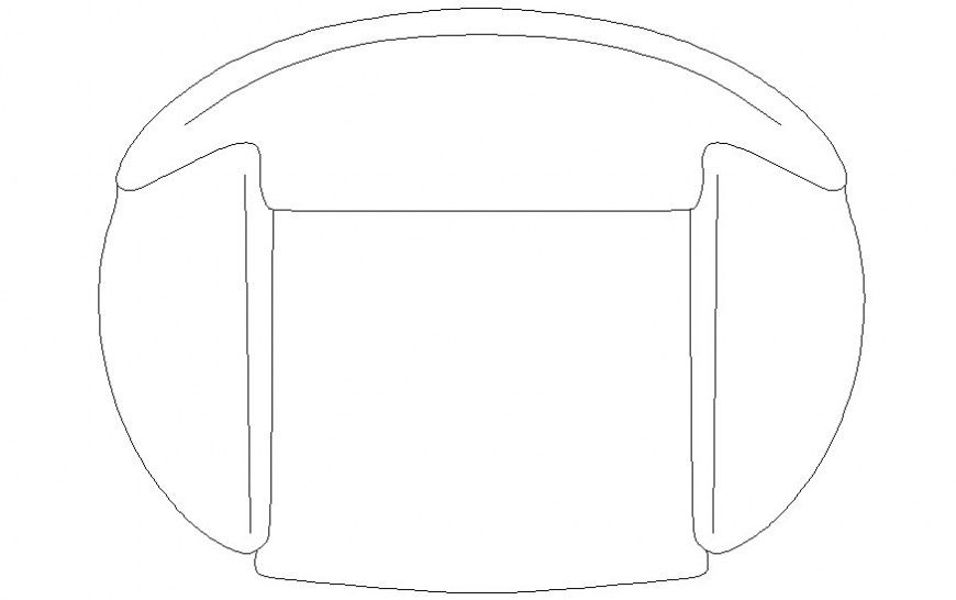 Drawing of sofa-chair 2d view furniture unit in autocad