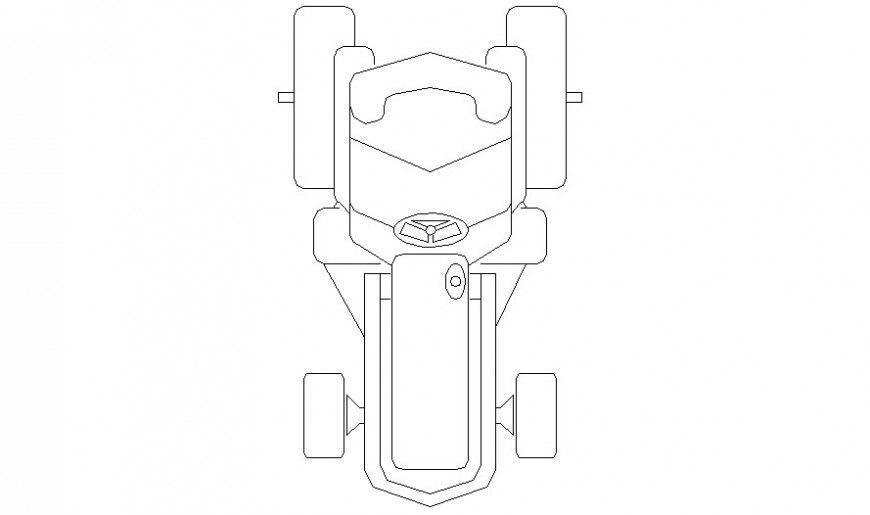 Drawing of sports buggy vehicle 2d view in autocad