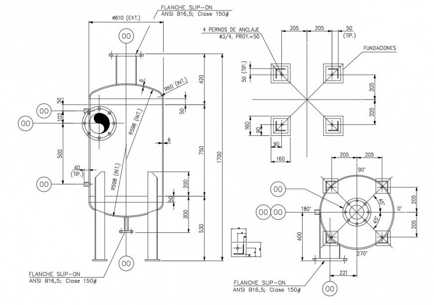 Drawing of storage of condense flash 2d details AutoCAD file