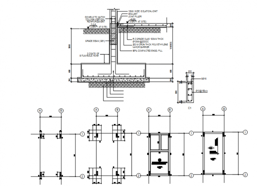 Drawing of structural details of guard house