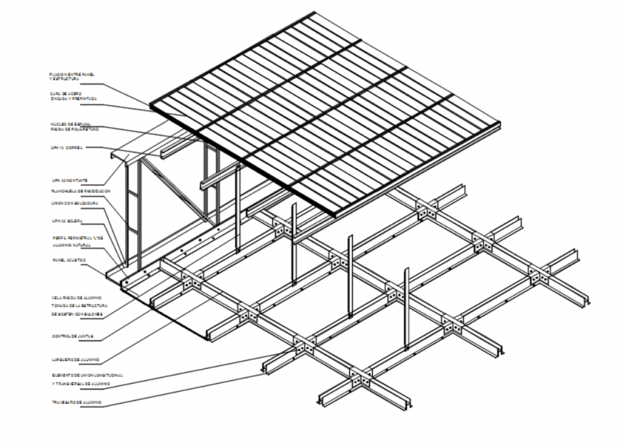 Drawing of suspended ceiling system with plate AutoCAD file
