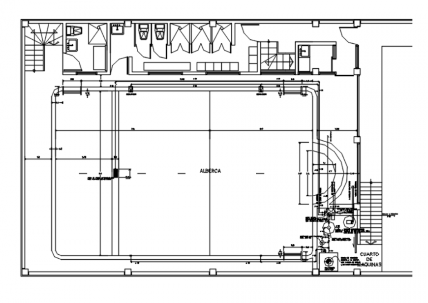 Drawing of swimming pool details AutoCAD file