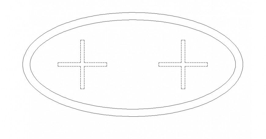 Drawing of table furniture block which includes a bottom view of the table.