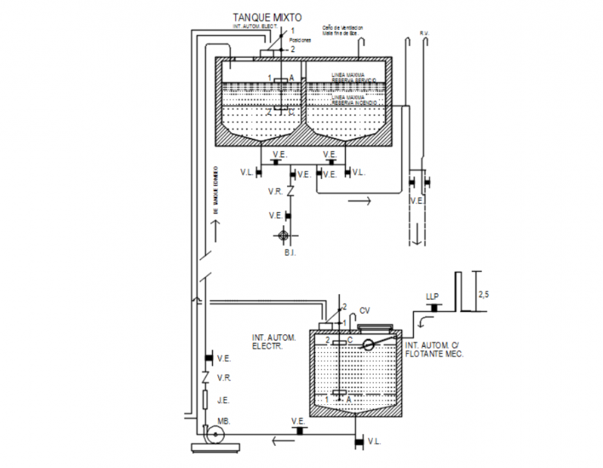 Drawing of tank 2d details AutoCAD file
